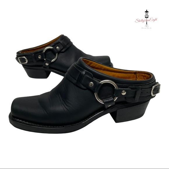 frye harness clogs